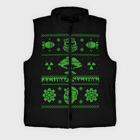 Мужской жилет утепленный 3D с принтом Новогодний Фалаут в Курске,  |  | christmas fallout | christmas sweater | fallout | sweater | sweater style | новогодний свитер | новый год | свитер | фалаут