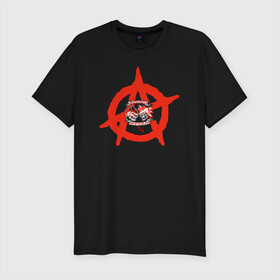 Мужская футболка хлопок Slim с принтом Монгол Шуудан в Курске, 92% хлопок, 8% лайкра | приталенный силуэт, круглый вырез ворота, длина до линии бедра, короткий рукав | монгол шуудан анархия анархо рок рок панк