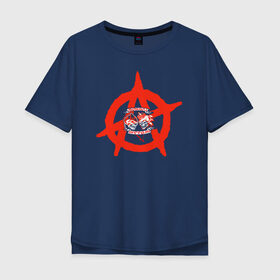 Мужская футболка хлопок Oversize с принтом Монгол Шуудан в Курске, 100% хлопок | свободный крой, круглый ворот, “спинка” длиннее передней части | монгол шуудан анархия анархо рок рок панк