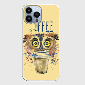 Чехол для iPhone 13 Pro Max с принтом Сова и кофе в Курске,  |  | coffee | food | love | owl | кофе | сова