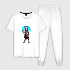 Мужская пижама хлопок с принтом Fortnite. Drift в Курске, 100% хлопок | брюки и футболка прямого кроя, без карманов, на брюках мягкая резинка на поясе и по низу штанин
 | 