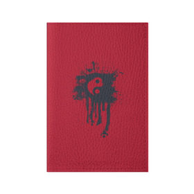Обложка для паспорта матовая кожа с принтом Инь-янь в Курске, натуральная матовая кожа | размер 19,3 х 13,7 см; прозрачные пластиковые крепления | Тематика изображения на принте: abstraction | абстракция | инь янь