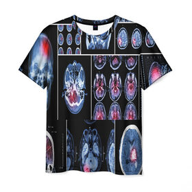 Мужская футболка 3D с принтом неврология в Курске, 100% полиэфир | прямой крой, круглый вырез горловины, длина до линии бедер | 