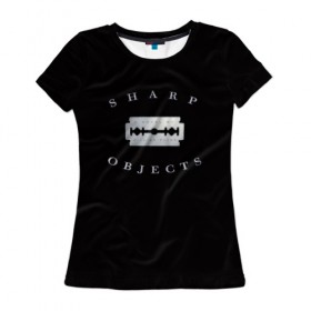 Женская футболка 3D с принтом Sharp Objects в Курске, 100% полиэфир ( синтетическое хлопкоподобное полотно) | прямой крой, круглый вырез горловины, длина до линии бедер | 