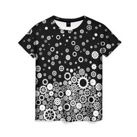 Женская футболка 3D с принтом Шестеренки в Курске, 100% полиэфир ( синтетическое хлопкоподобное полотно) | прямой крой, круглый вырез горловины, длина до линии бедер | механизм | шестеренки | шестерня