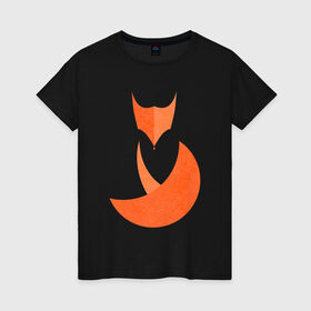 Женская футболка хлопок с принтом FOX в Курске, 100% хлопок | прямой крой, круглый вырез горловины, длина до линии бедер, слегка спущенное плечо | fox | геометрия | животное | круги | лапы | лис | лиса | минимализм | хвост