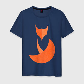 Мужская футболка хлопок с принтом FOX в Курске, 100% хлопок | прямой крой, круглый вырез горловины, длина до линии бедер, слегка спущенное плечо. | fox | геометрия | животное | круги | лапы | лис | лиса | минимализм | хвост