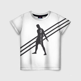 Детская футболка 3D с принтом Ronaldo в Курске, 100% гипоаллергенный полиэфир | прямой крой, круглый вырез горловины, длина до линии бедер, чуть спущенное плечо, ткань немного тянется | 