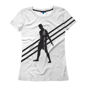 Женская футболка 3D с принтом Ronaldo в Курске, 100% полиэфир ( синтетическое хлопкоподобное полотно) | прямой крой, круглый вырез горловины, длина до линии бедер | 
