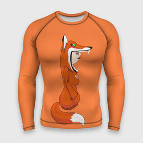 Мужской рашгард 3D с принтом Барышня Лиса в Курске,  |  | fox | foxes | girl | hoody | барышня | девочка | девушка | женщина | лис | лиса | лисица | лисицы | лисой | лисы | оранжевый | толстовка | худи