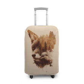 Чехол для чемодана 3D с принтом Лесной Лис в Курске, 86% полиэфир, 14% спандекс | двустороннее нанесение принта, прорези для ручек и колес | forest | fox | foxes | tree | trees | дерево | деревья | лес | лис | лиса | лисица | лисицы | лисы