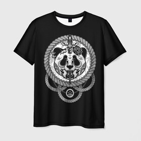 Мужская футболка 3D с принтом True Panda в Курске, 100% полиэфир | прямой крой, круглый вырез горловины, длина до линии бедер | bear | bears | panda | tattoo | медведи | медведь | нож | панда | панды | роза | тату | татуировка
