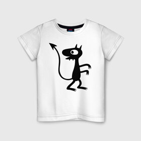 Детская футболка хлопок с принтом Luci в Курске, 100% хлопок | круглый вырез горловины, полуприлегающий силуэт, длина до линии бедер | Тематика изображения на принте: disenchantment | luci | люси | мэтт гроунинг | разочарование | тролль | эльф