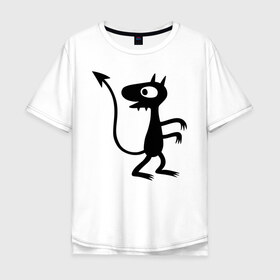 Мужская футболка хлопок Oversize с принтом Luci в Курске, 100% хлопок | свободный крой, круглый ворот, “спинка” длиннее передней части | disenchantment | luci | люси | мэтт гроунинг | разочарование | тролль | эльф