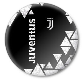 Значок с принтом Juventus Black and White в Курске,  металл | круглая форма, металлическая застежка в виде булавки | Тематика изображения на принте: club | football | juventus | белый | италия | клуб | форма | черный | ювентус