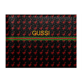 Обложка для студенческого билета с принтом GUSSI в Курске, натуральная кожа | Размер: 11*8 см; Печать на всей внешней стороне | anti brend | gussi | trend | антибренд | гуси | мода | надписи | тренд