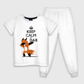 Детская пижама хлопок с принтом Dab лиса в Курске, 100% хлопок |  брюки и футболка прямого кроя, без карманов, на брюках мягкая резинка на поясе и по низу штанин
 | Тематика изображения на принте: fox | keep calm | даб | дэб | лис | лиса