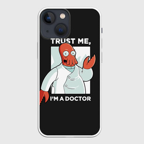 Чехол для iPhone 13 mini с принтом Зойдберг в Курске,  |  | bender | futurama | mult | simpsons | zoidberg | бендер | зойдберг | мульт | мультик | мультфильм | симпсоны | футурама