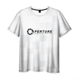 Мужская футболка 3D с принтом Aperture Labs в Курске, 100% полиэфир | прямой крой, круглый вырез горловины, длина до линии бедер | лаборатория | портал