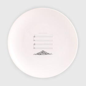 Тарелка с принтом Звук тишины в Курске, фарфор | диаметр - 210 мм
диаметр для нанесения принта - 120 мм | горка | звук | куча | мелодия | минимализм | ноты | страница | тетрадь | тишина