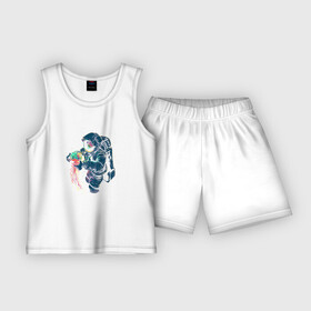 Детская пижама с шортами хлопок с принтом Космическая медуза в Курске,  |  | астронавт | космонавт | космос | краски | медуза | невесомость | свет. отражение. тело | скафандр | фантастика | цвета | чудеса