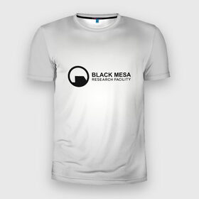 Мужская футболка 3D спортивная с принтом Black Mesa в Курске, 100% полиэстер с улучшенными характеристиками | приталенный силуэт, круглая горловина, широкие плечи, сужается к линии бедра | black mesa | half life | халф лайф | черная меса