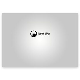 Поздравительная открытка с принтом Black Mesa в Курске, 100% бумага | плотность бумаги 280 г/м2, матовая, на обратной стороне линовка и место для марки
 | black mesa | half life | халф лайф | черная меса