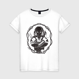 Женская футболка хлопок с принтом Predator в Курске, 100% хлопок | прямой крой, круглый вырез горловины, длина до линии бедер, слегка спущенное плечо | 