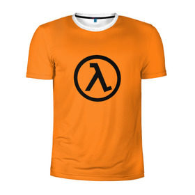 Мужская футболка 3D спортивная с принтом Half-Life в Курске, 100% полиэстер с улучшенными характеристиками | приталенный силуэт, круглая горловина, широкие плечи, сужается к линии бедра | game | half life | игра | портал | халф лайф