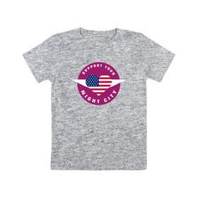 Детская футболка хлопок с принтом NIGHT CITY 2077 в Курске, 100% хлопок | круглый вырез горловины, полуприлегающий силуэт, длина до линии бедер | 