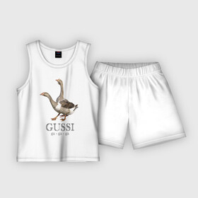 Детская пижама с шортами хлопок с принтом Гуси в Курске,  |  | anti | bird | geese | go | gussi | home | snake | анти | брэнд | верховный | высший | гуси | гуччи | домашняя | знак | идут | картинка | крутой | логотип | лучший | мода | молодёжная | популярная | прикол | птица | рисунок