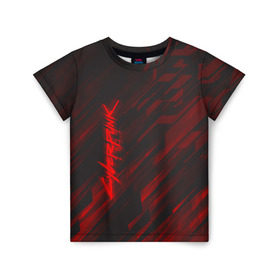 Детская футболка 3D с принтом CYBERPUNK 2077 в Курске, 100% гипоаллергенный полиэфир | прямой крой, круглый вырез горловины, длина до линии бедер, чуть спущенное плечо, ткань немного тянется | 2019 | cd project red | cyberpunk 2077 | future | hack | night city | samurai | sci fi | андроиды | безумие | будущее | киберпанк 2077 | логотип | роботы | самураи | фантастика | цифры