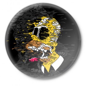 Значок с принтом Simpsons Halloween в Курске,  металл | круглая форма, металлическая застежка в виде булавки | 