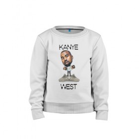Детский свитшот хлопок с принтом Kanye West в Курске, 100% хлопок | круглый вырез горловины, эластичные манжеты, пояс и воротник | kanye west | music | rap | yeezus | кэнье | музыка | рэп