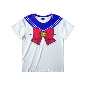 Детская футболка 3D с принтом Матроска в Курске, 100% гипоаллергенный полиэфир | прямой крой, круглый вырез горловины, длина до линии бедер, чуть спущенное плечо, ткань немного тянется | sailor moon | костюм | луна | сейлор мун | сейлормун