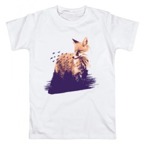 Мужская футболка хлопок с принтом Лиса в Курске, 100% хлопок | прямой крой, круглый вырез горловины, длина до линии бедер, слегка спущенное плечо. | fox | foxy | абстракция | женская | женские | лес | лис | лиса | лисичка | отдых | природа