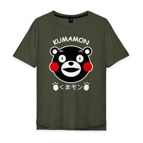 Мужская футболка хлопок Oversize с принтом KUMAMON в Курске, 100% хлопок | свободный крой, круглый ворот, “спинка” длиннее передней части | Тематика изображения на принте: japanese | kumamon | kumamoto | аниме | игрушка | кумамон | кумамото сапурайдзу | персонаж | талисман | япония