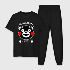 Мужская пижама хлопок с принтом KUMAMON в Курске, 100% хлопок | брюки и футболка прямого кроя, без карманов, на брюках мягкая резинка на поясе и по низу штанин
 | japanese | kumamon | kumamoto | аниме | игрушка | кумамон | кумамото сапурайдзу | персонаж | талисман | япония