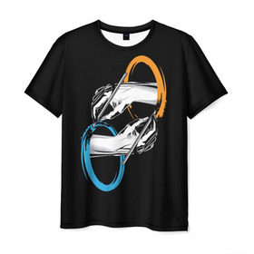 Мужская футболка 3D с принтом Portal в Курске, 100% полиэфир | прямой крой, круглый вырез горловины, длина до линии бедер | portal | портал