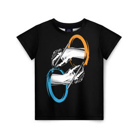 Детская футболка 3D с принтом Portal в Курске, 100% гипоаллергенный полиэфир | прямой крой, круглый вырез горловины, длина до линии бедер, чуть спущенное плечо, ткань немного тянется | Тематика изображения на принте: portal | портал