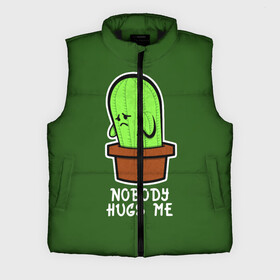 Мужской жилет утепленный 3D с принтом Nobody Hugs Me в Курске,  |  | cactus | hugs | me | nobody | sad | горшок | горшочек | грусть | кактус | надпись | обнимашки | объятия | печаль | тоска