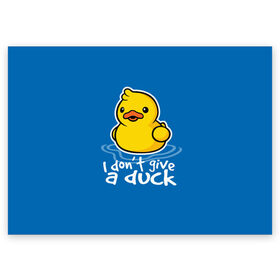 Поздравительная открытка с принтом I Dont Give a Duck в Курске, 100% бумага | плотность бумаги 280 г/м2, матовая, на обратной стороне линовка и место для марки
 | duck | yellow | вода | водичка | желтая | жру | кря | прикол | утка | уточка