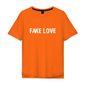 Мужская футболка хлопок Oversize с принтом FAKE LOVE в Курске, 100% хлопок | свободный крой, круглый ворот, “спинка” длиннее передней части | bangtan boys | beyond the scene | bts | fake love | k pop | music | арэм | ви | джей хоуп | джин | музыка | сюга | чимин | чонгук
