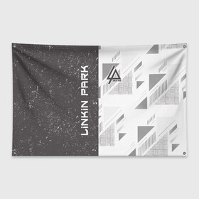 Флаг-баннер с принтом Linkin Park в Курске, 100% полиэстер | размер 67 х 109 см, плотность ткани — 95 г/м2; по краям флага есть четыре люверса для крепления | американская | группа | линкин | метал | ню | парк | рок | рэп | электроник