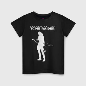 Детская футболка хлопок с принтом Tomb Raider LOGO в Курске, 100% хлопок | круглый вырез горловины, полуприлегающий силуэт, длина до линии бедер | Тематика изображения на принте: воительница | женщина | игра | крофт | лара | персонаж