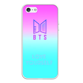 Чехол для iPhone 5/5S матовый с принтом LOVE YOURSELF BTS в Курске, Силикон | Область печати: задняя сторона чехла, без боковых панелей | bangtan boys | beyond the scene | bts | k pop | music | арэм | ви | джей хоуп | джин | музыка | сюга | чимин | чонгук