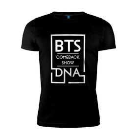 Мужская футболка премиум с принтом BTS DNA в Курске, 92% хлопок, 8% лайкра | приталенный силуэт, круглый вырез ворота, длина до линии бедра, короткий рукав | 