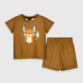 Детский костюм с шортами 3D с принтом Дерзкий Лис в Курске,  |  | fox | foxes | rude | you | грубый | дерзкий | лис | лиса | лисенок | лисичка | лисы