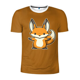 Мужская футболка 3D спортивная с принтом Дерзкий Лис в Курске, 100% полиэстер с улучшенными характеристиками | приталенный силуэт, круглая горловина, широкие плечи, сужается к линии бедра | fox | foxes | rude | you | грубый | дерзкий | лис | лиса | лисенок | лисичка | лисы