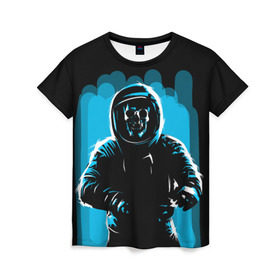 Женская футболка 3D с принтом Dead Space в Курске, 100% полиэфир ( синтетическое хлопкоподобное полотно) | прямой крой, круглый вырез горловины, длина до линии бедер | austranaut | bone | cosmos | nasa | skull | астронавт | космонавт | космос | кости | череп